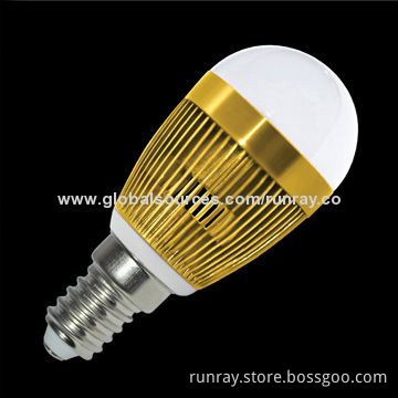3W E12 LED Bulb/Light with 85-265V AC and 270lm Luminous Flux, 2-year Warranty
